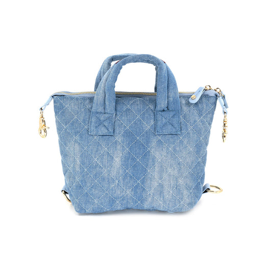 Denim Quilted Small Tote