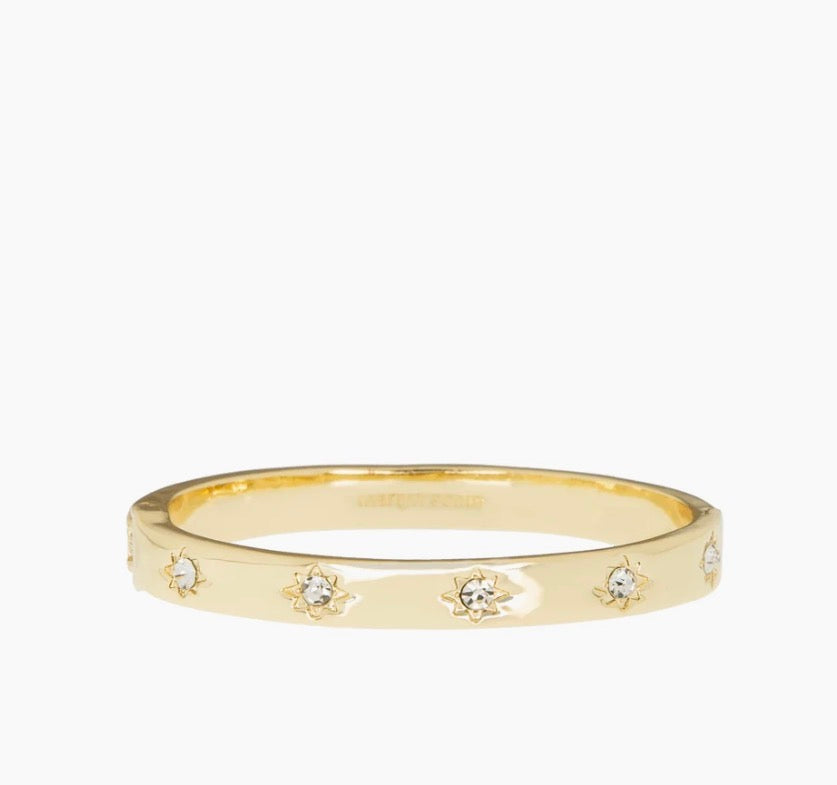 Gold Starburst Hinged Bangle