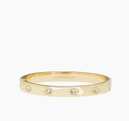 Gold Starburst Hinged Bangle