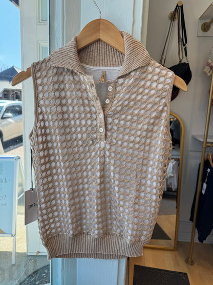 Sleeveless Oatmeal Polo
