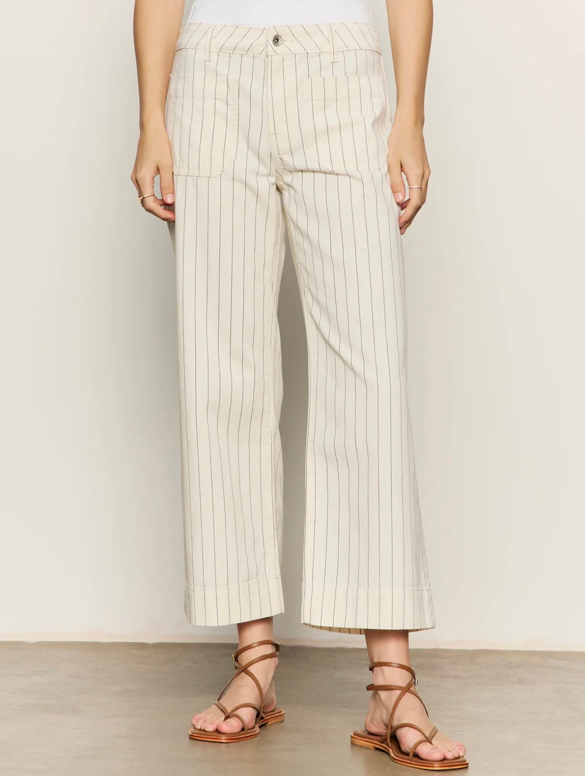 Marine Pant Bleached White Pin Stripe