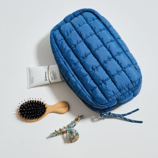 Quilted Puffer Cosmetic Pouch