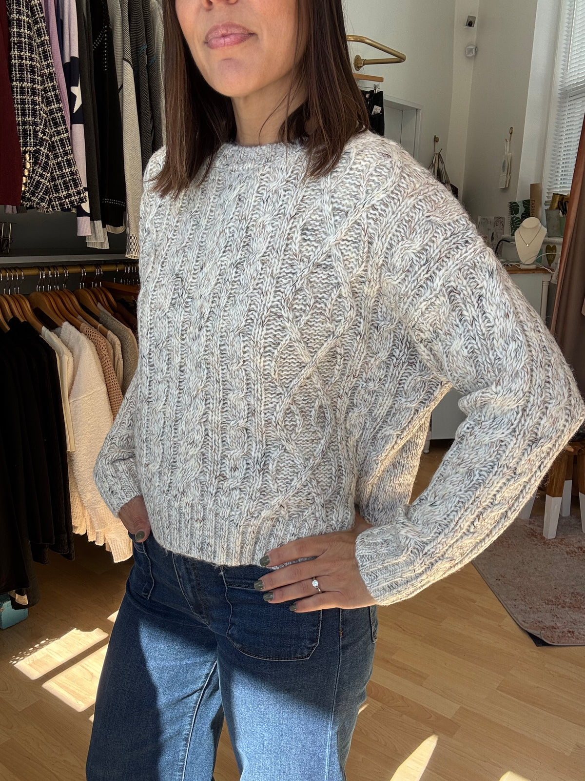 Ivory with Lurex Sweater