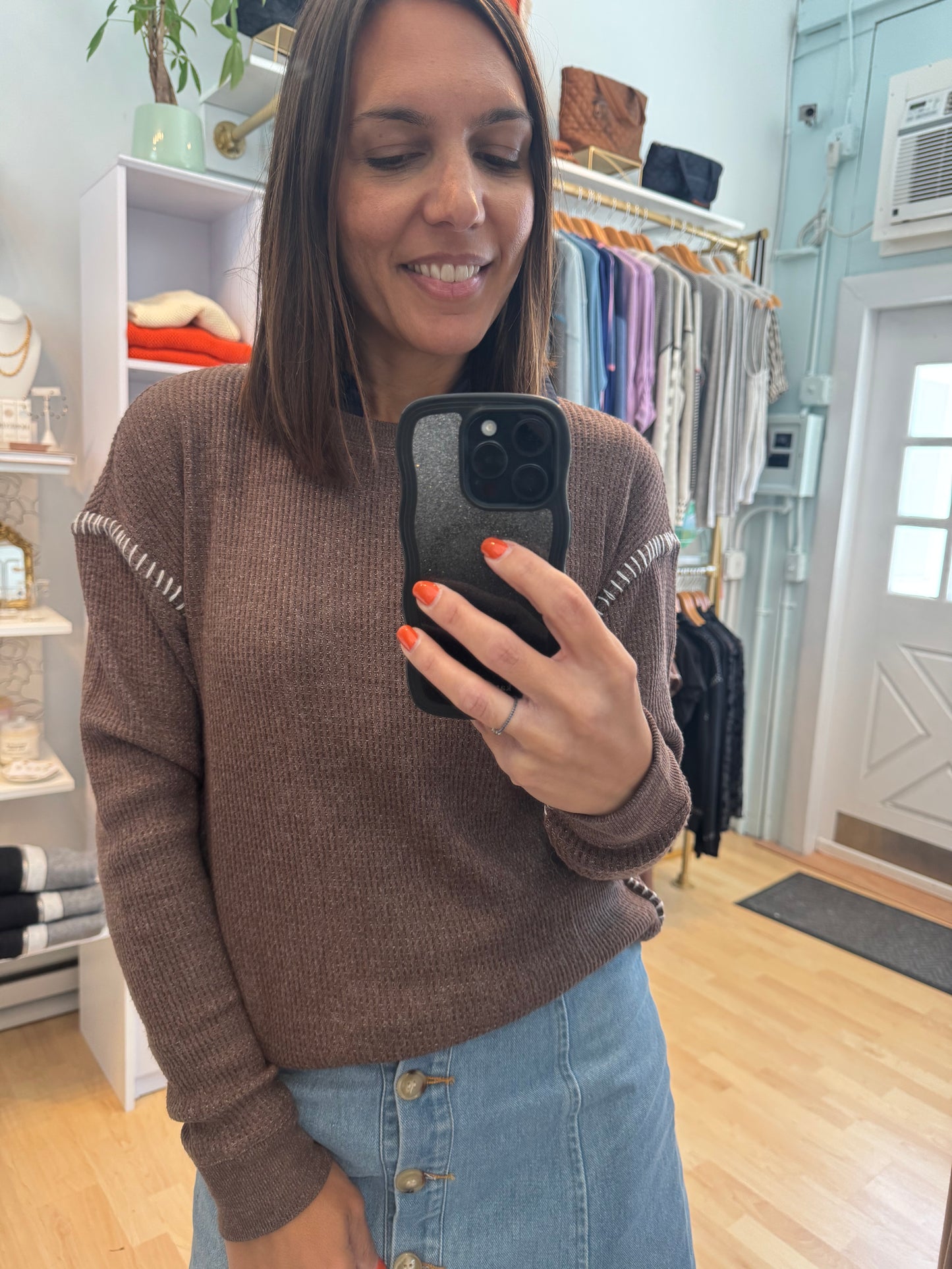 Blanket Stitch Sweatshirt by Dylan Clothing