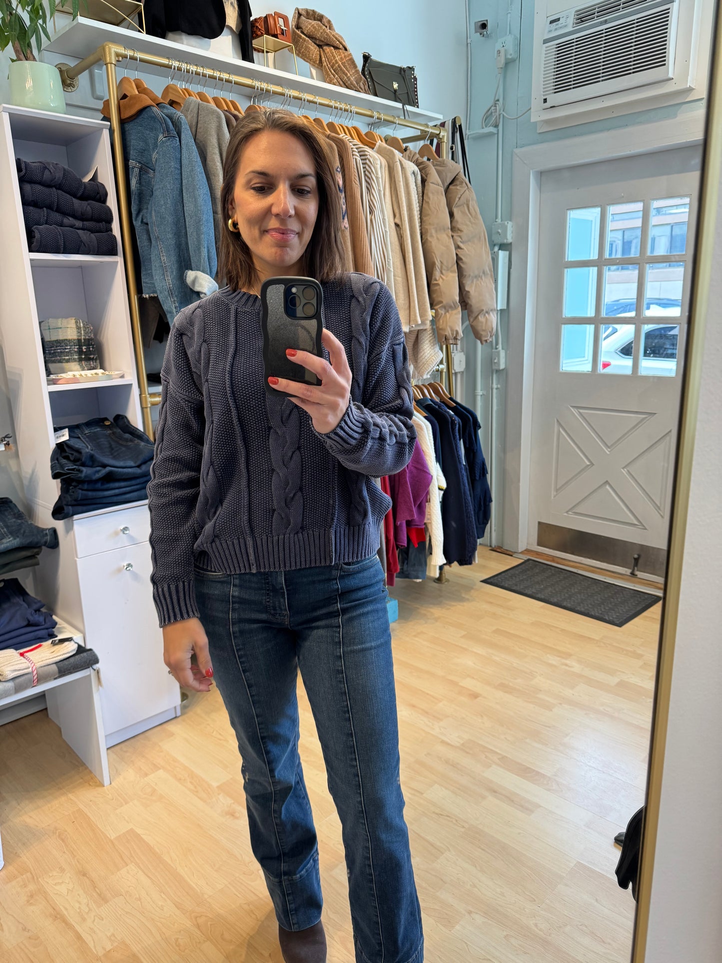 Dear John Yolani Easy Cable Knit Crew Neck Sweater