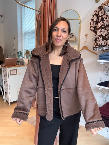 Espresso Brown Faux Suede Alex Jacket by Dylan