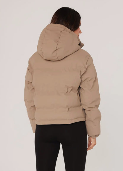 Hooded Winter Puffer Jacket Khaki
