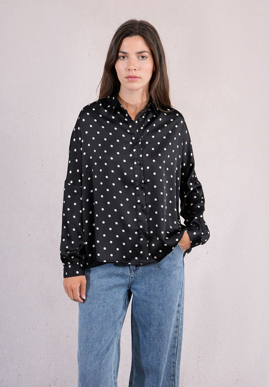 Polka Dot Button Down Blouse