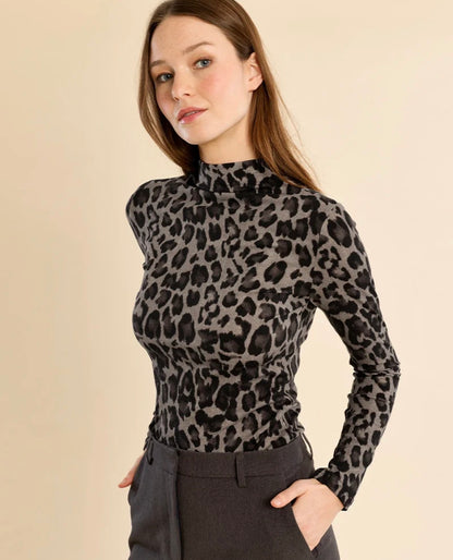 Gray Leopard Under Sweater