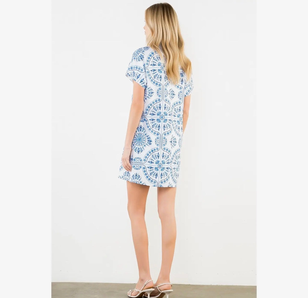 Shell Print Shift Dress