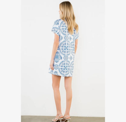 Shell Print Shift Dress