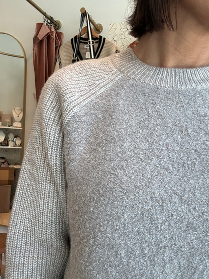 McKenzie Mixed Media Sweater (with removable turtle neck collar)