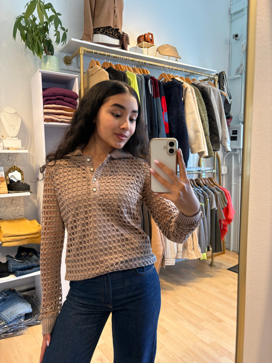 Crochet Polo Top