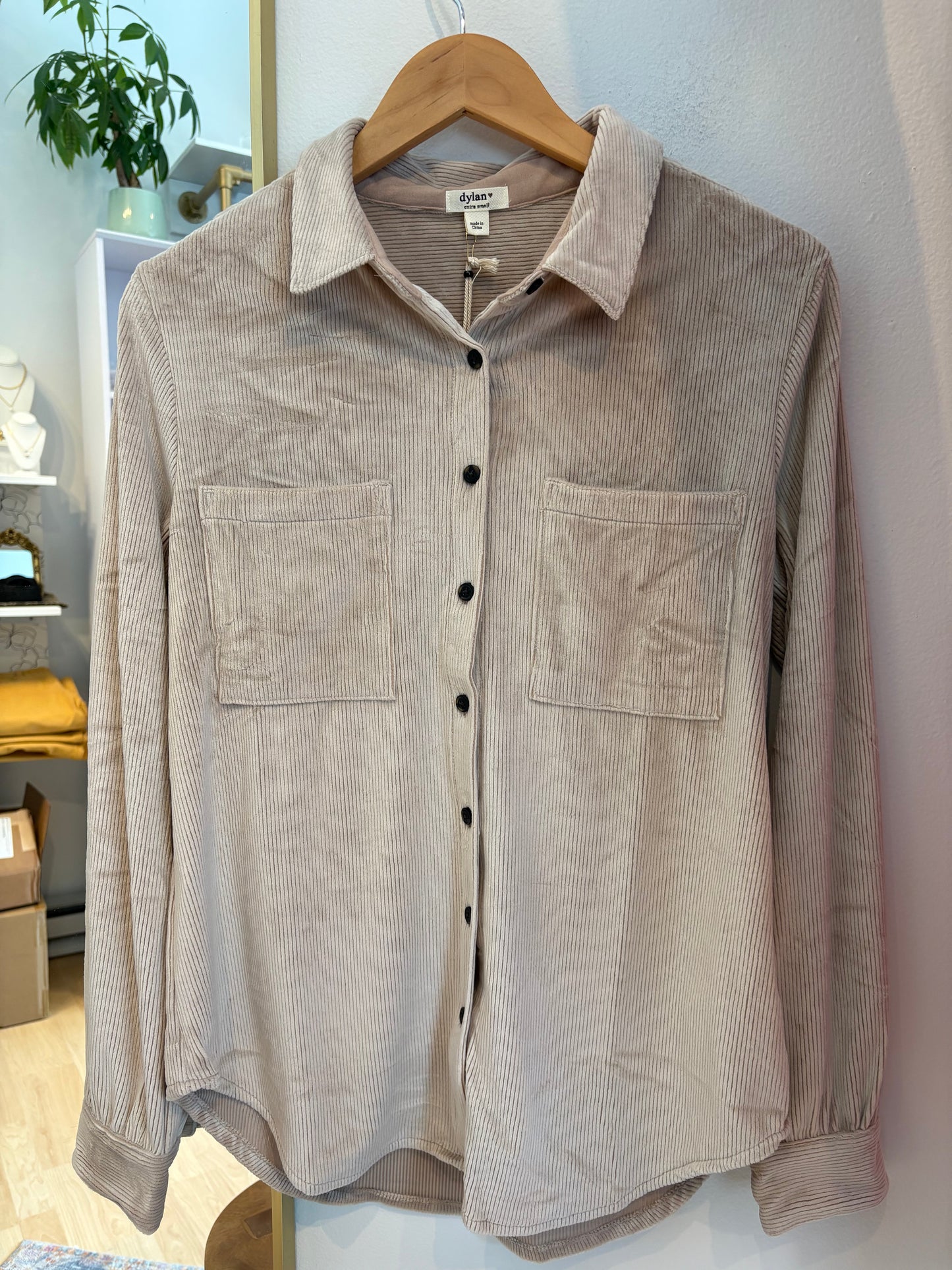 Maeve Long Sleeve Corduroy Top