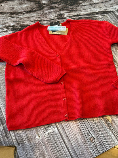 Jenera Red Longsleeve Button Cardi