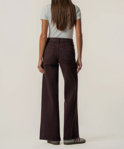Maya High Rise Wide Leg in Raisin Kut