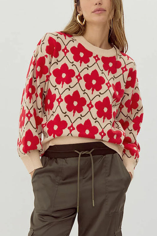 Lorna Textured Flower Sweater