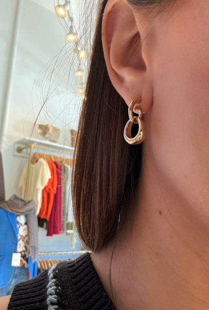 Gold Link Drop Earrings