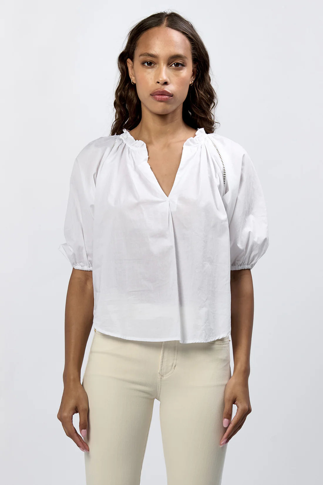 Costa Short Sleeve Blouse White