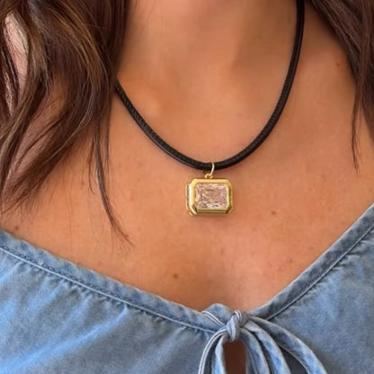 Bezel Cord Necklace
