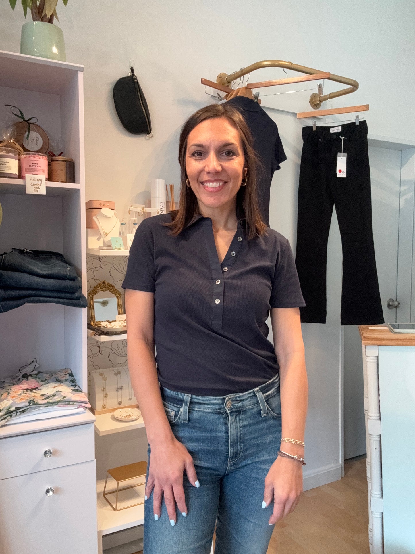 Simone Short Sleeve Ribbed Polo