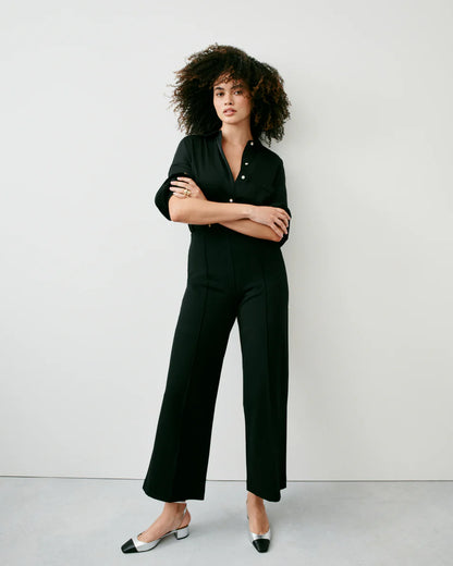 Ponte Cropped Wide Leg Pant