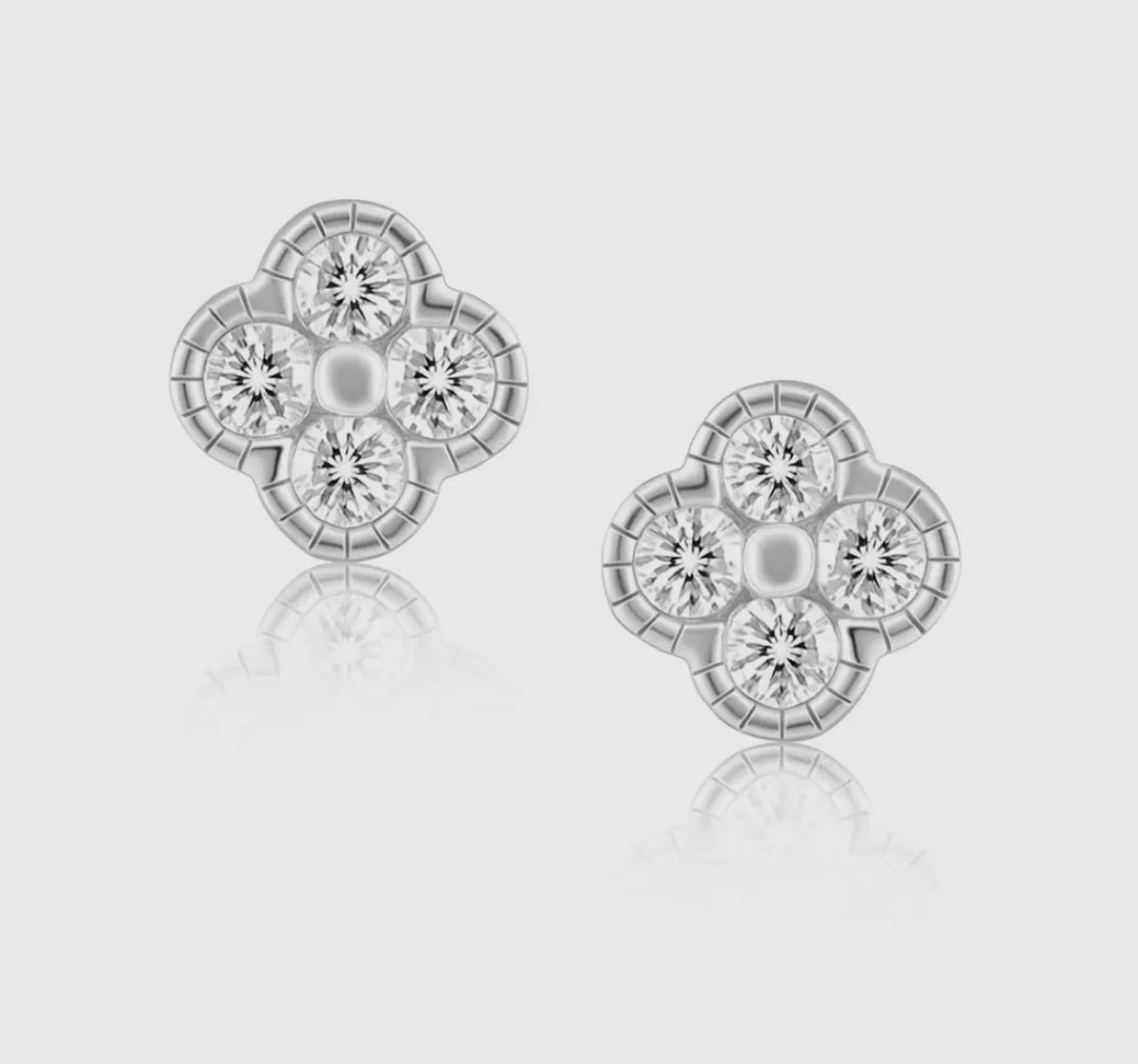 Gracie CZ Clover Studs
