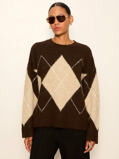 Argyle Crew Pullover Espresso