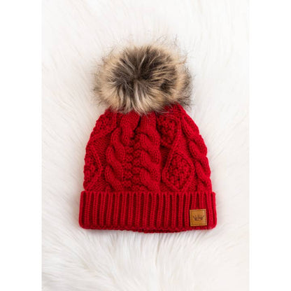 Solid Cable Pom Hat