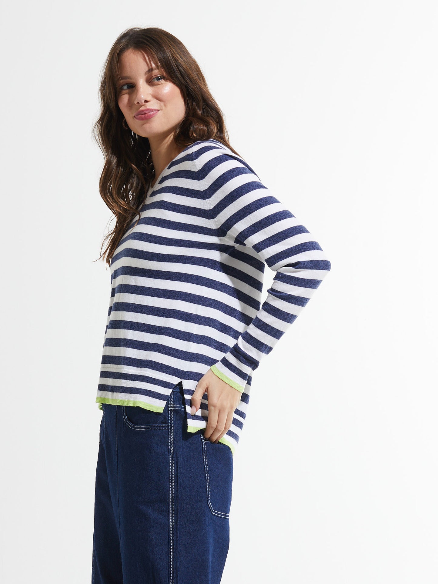 Stripe V Sweater