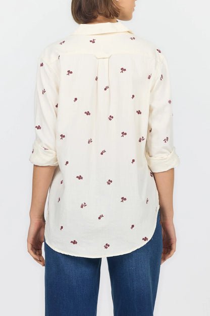 Galina Cotton Embroidered Button Down Shirt