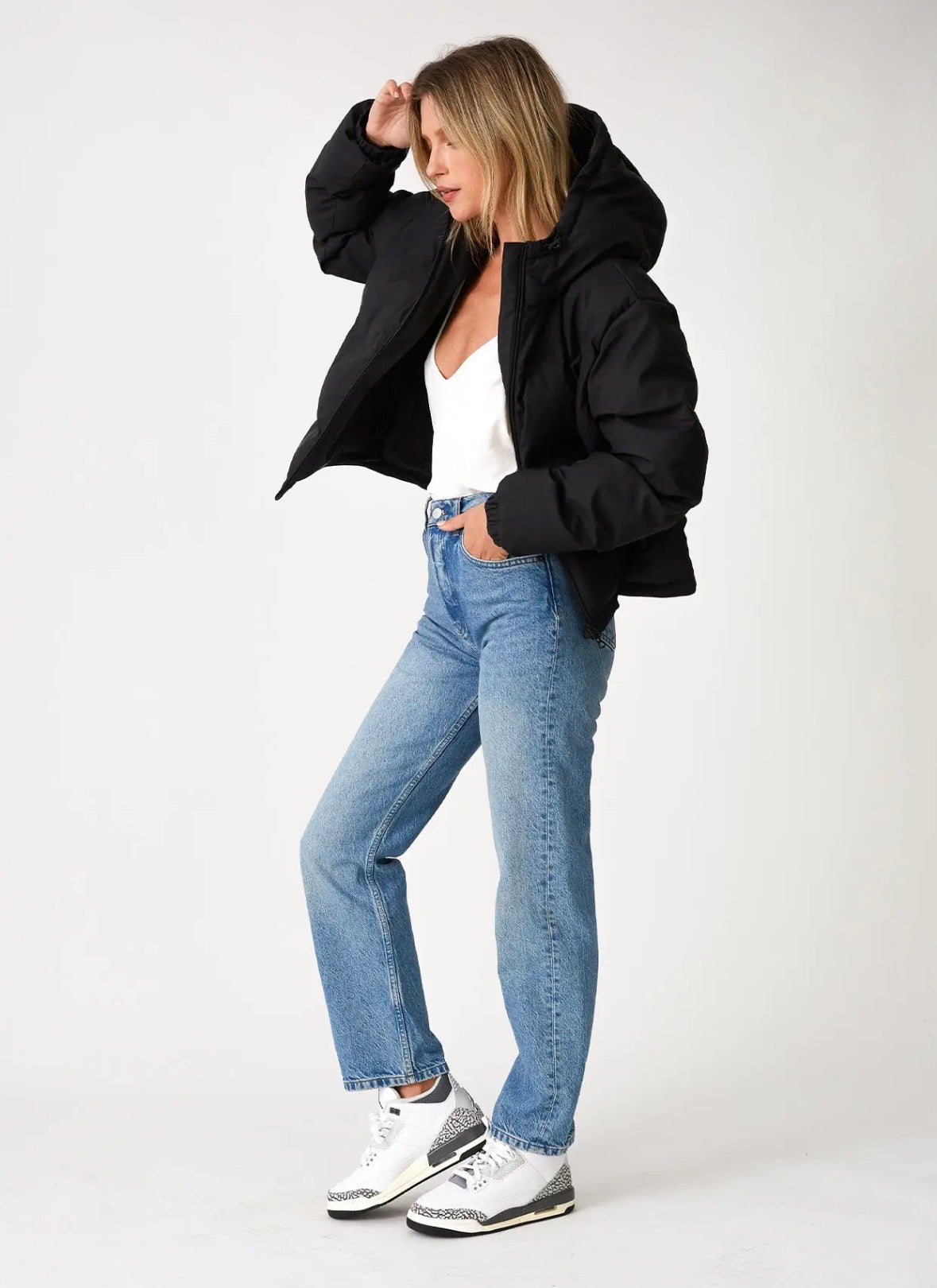 Hooded Winter Puffer Jacket Black