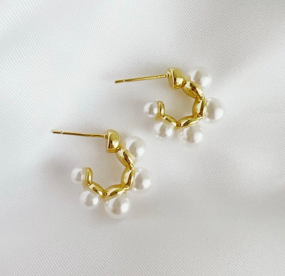 Sea Isle Pearl Beaded Hoops