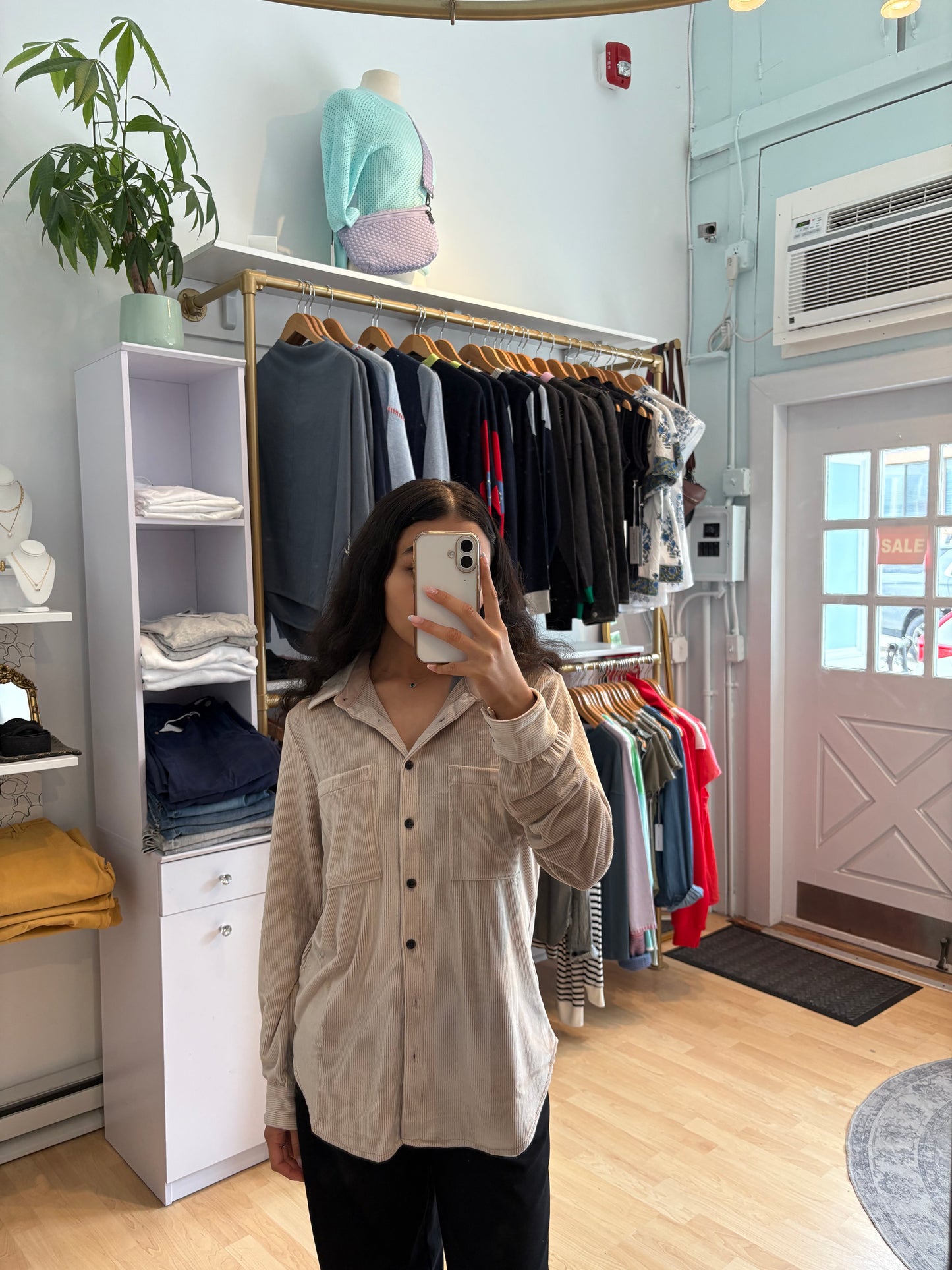Maeve Long Sleeve Corduroy Top