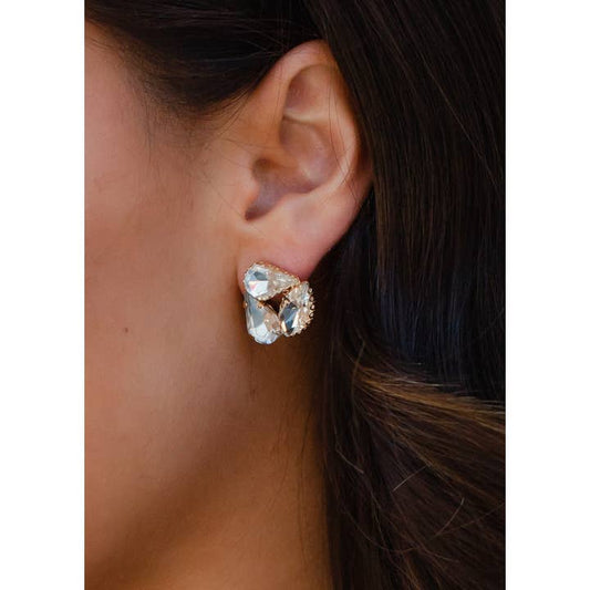 Panache Tri Rhinestone Stud Earrings