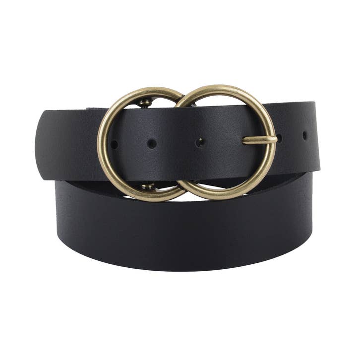 Double Circle Overlap Buckle Belt