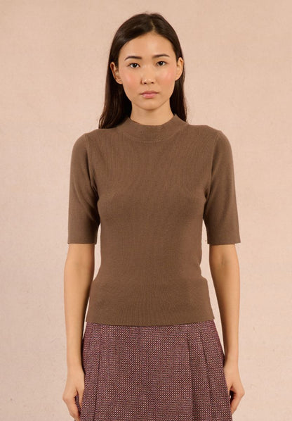 Knitted Short Sleeve Sweater