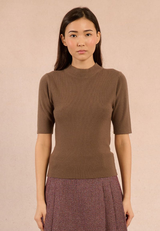 Knitted Short Sleeve Sweater