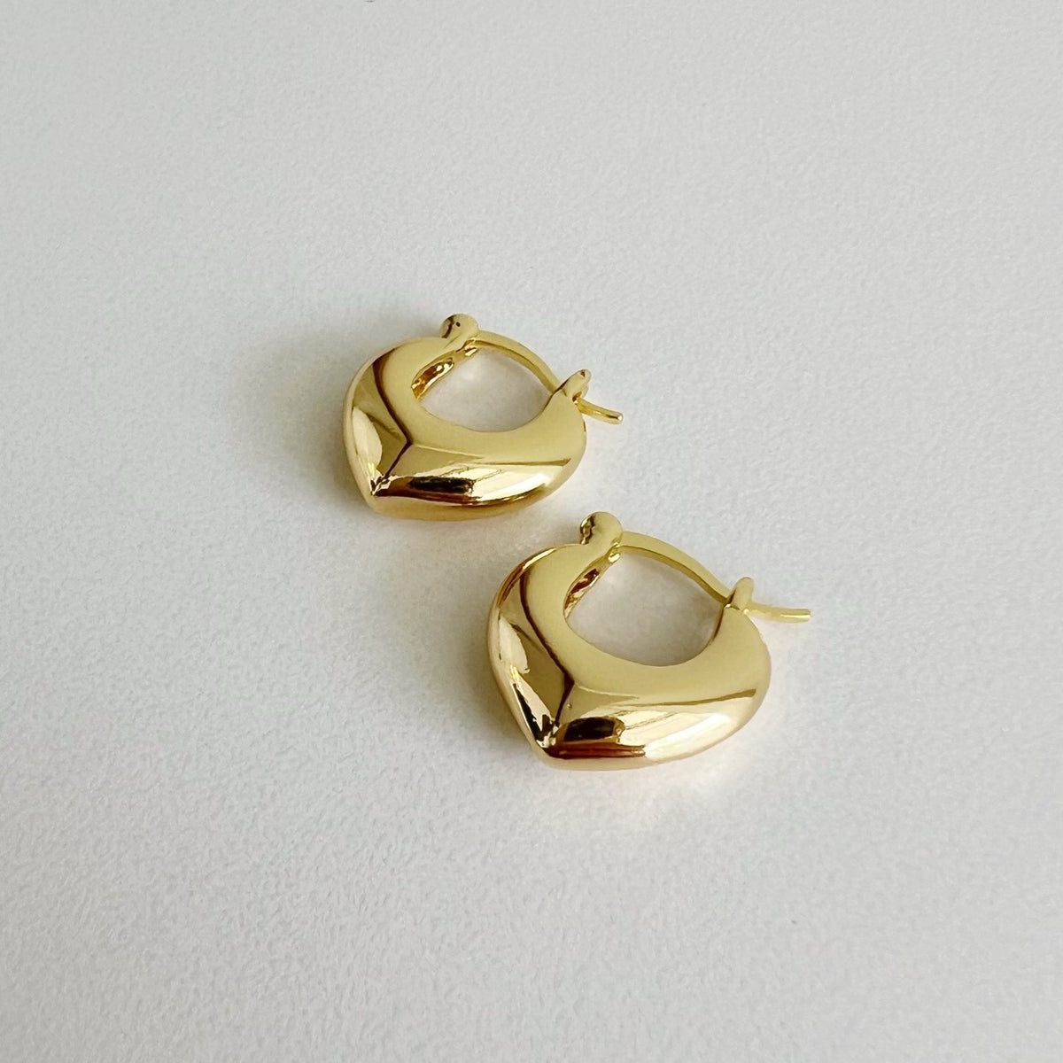 Gold-Filled Chunky Heart-throb Hoop Earrings