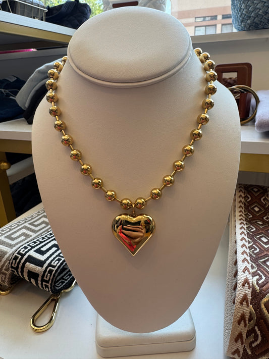 Puffy Heart Necklace - Waterproof