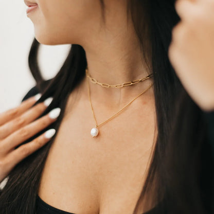 Treasured Layered Pearl Chain Necklace
