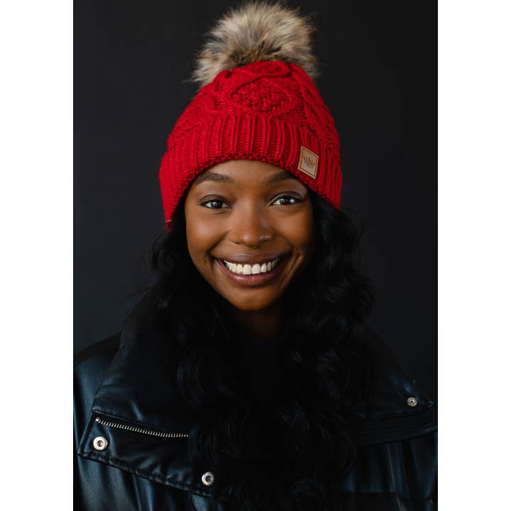 Solid Cable Pom Hat