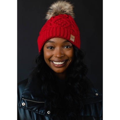 Solid Cable Pom Hat