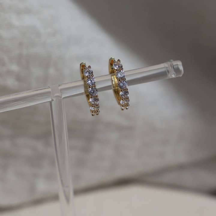 Elan Baguette Gold Huggies