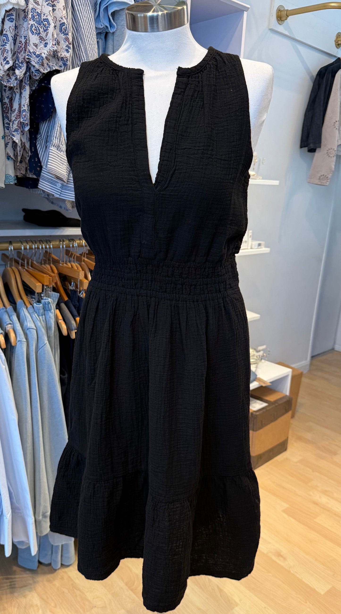 Gauze Split Neck Sundress
