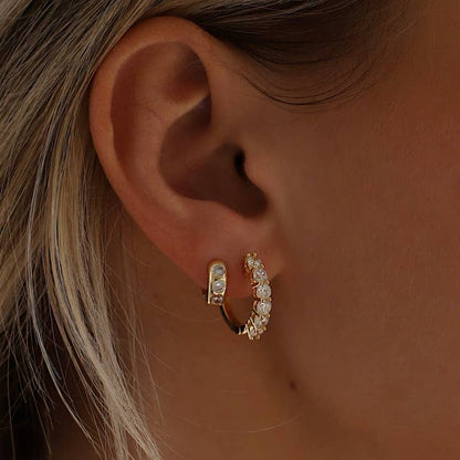 Elan Baguette Gold Huggies