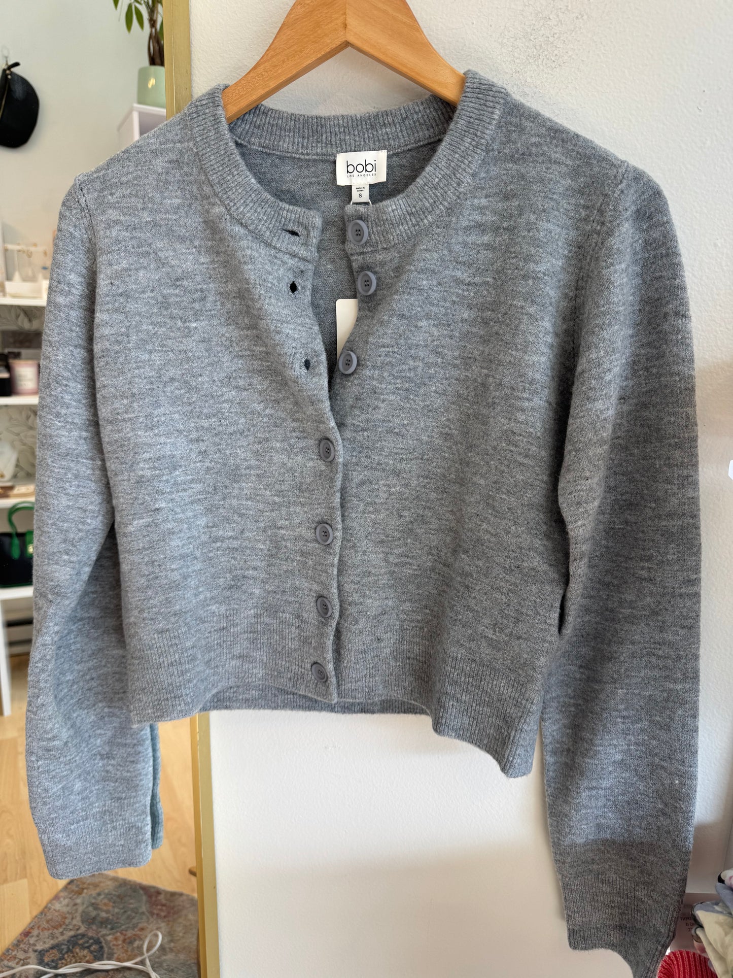 Heather Gray Classic Slim Cardigan by Bobi
