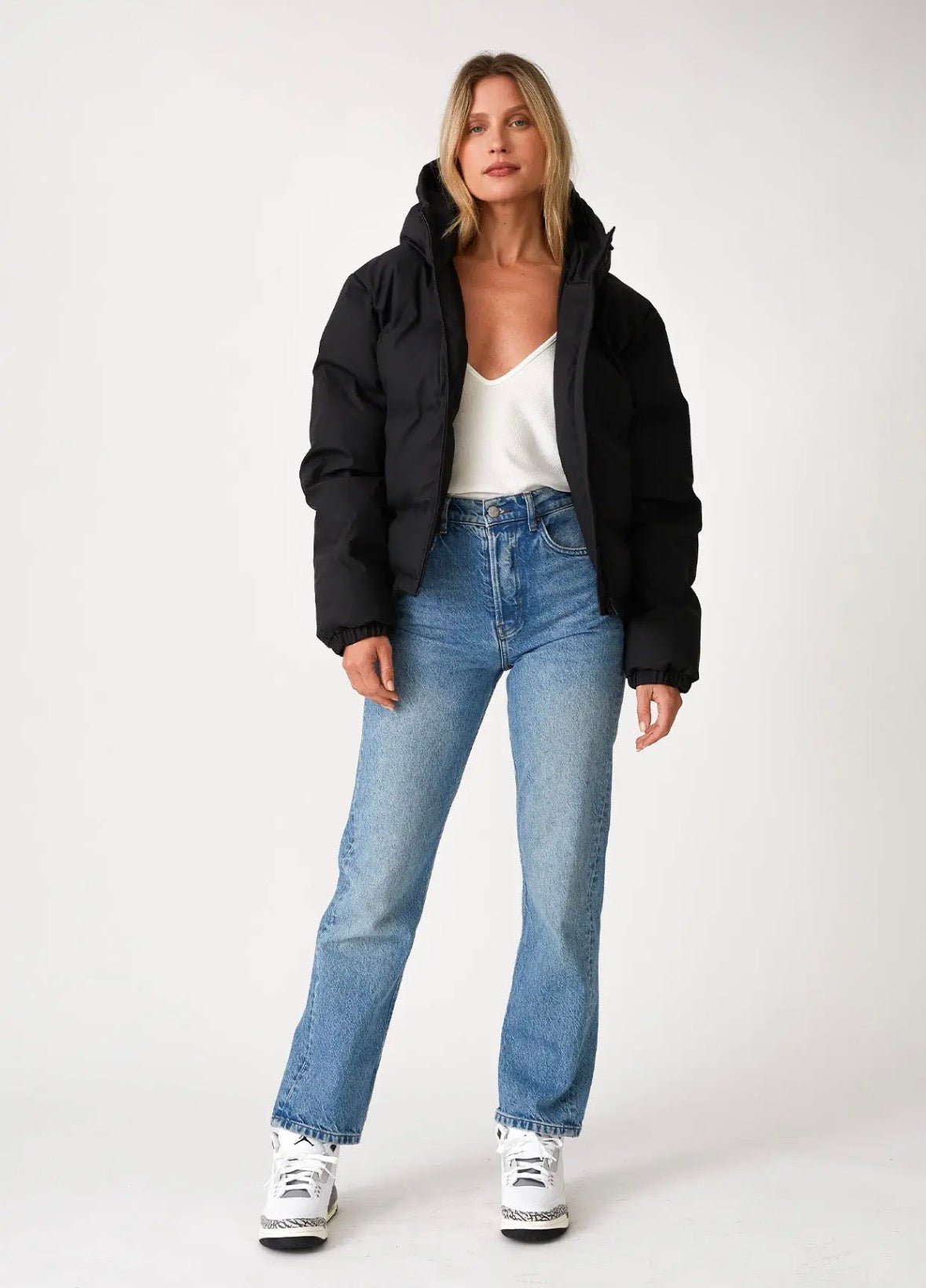 Hooded Winter Puffer Jacket Black