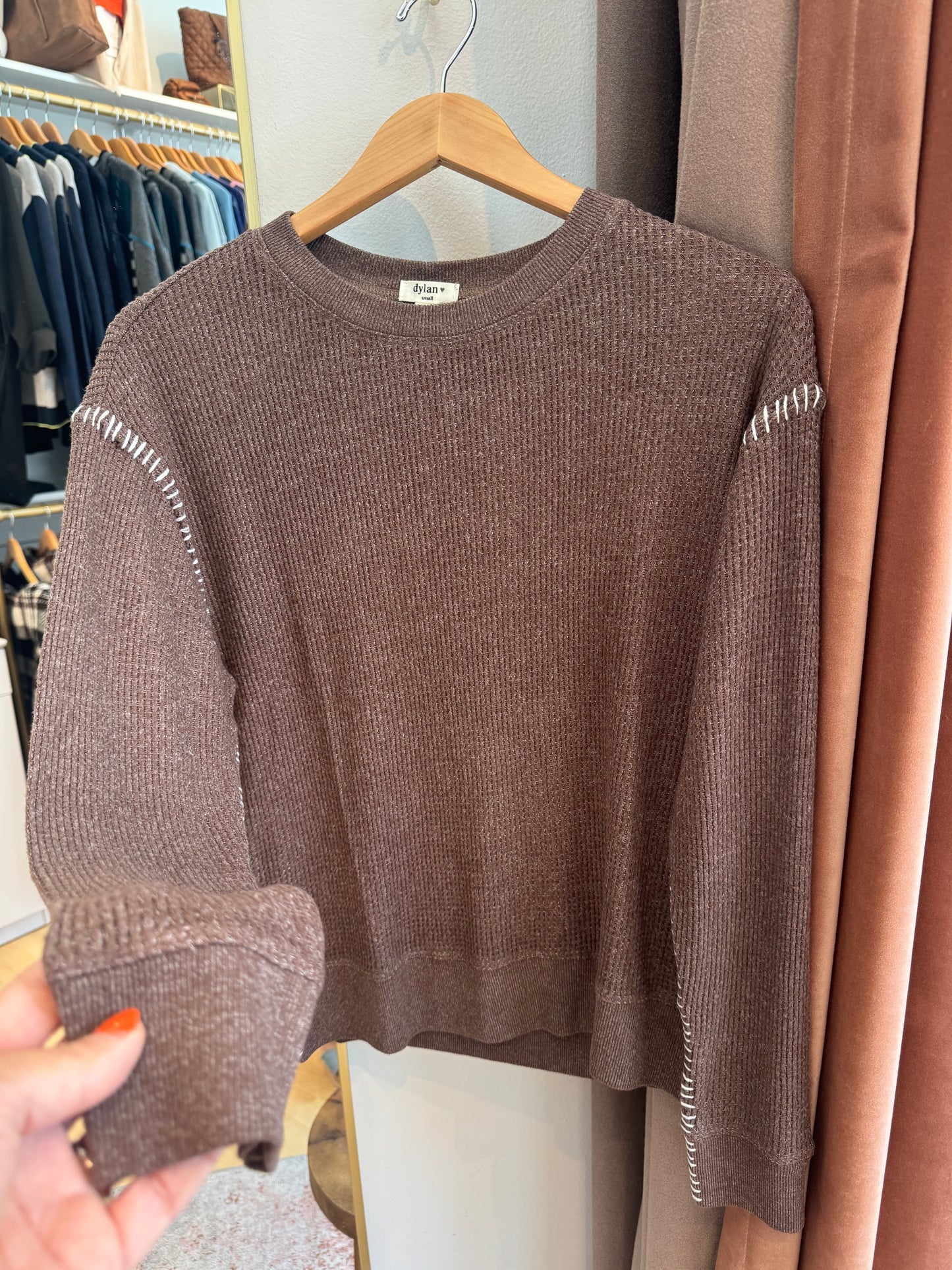 Blanket Stitch Sweatshirt by Dylan Clothing