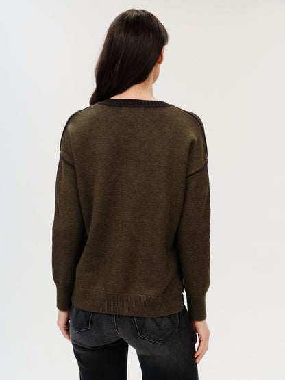 Fiore Exposed Seam Sweater by Six Fifty